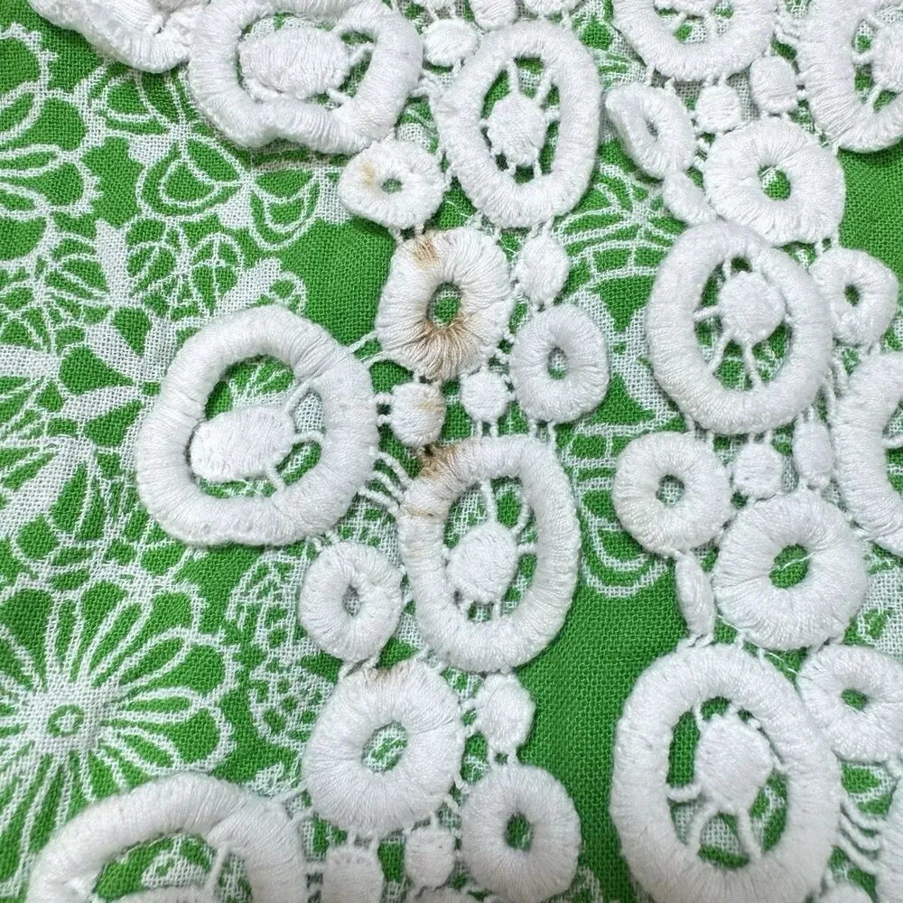 Lilly Pulitzer Kelly Green Embroidered Shift Dress Girls 7 Lace Preppy Church